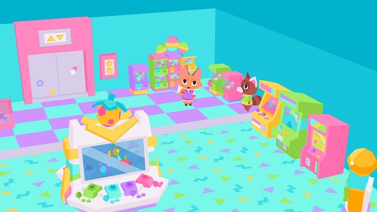 Button City - fox person in colorful arcade