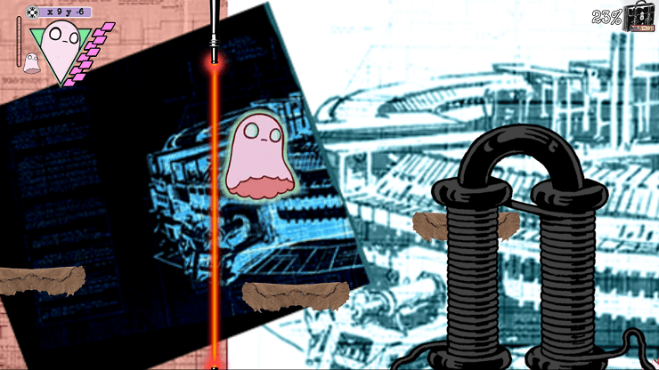 a ghost floats through a surreal environment
