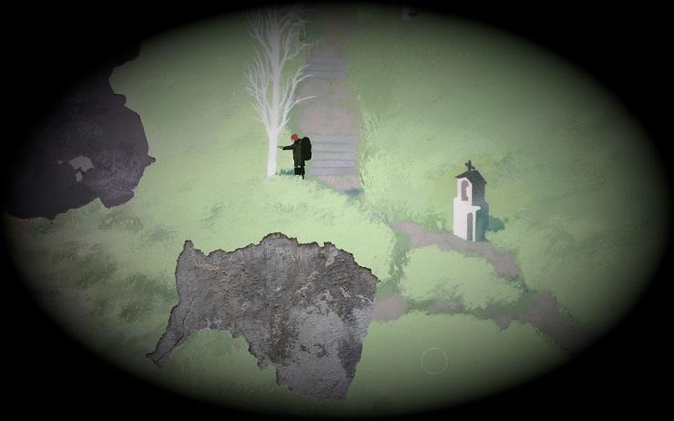 hrana - a hiker touches a tree in a field