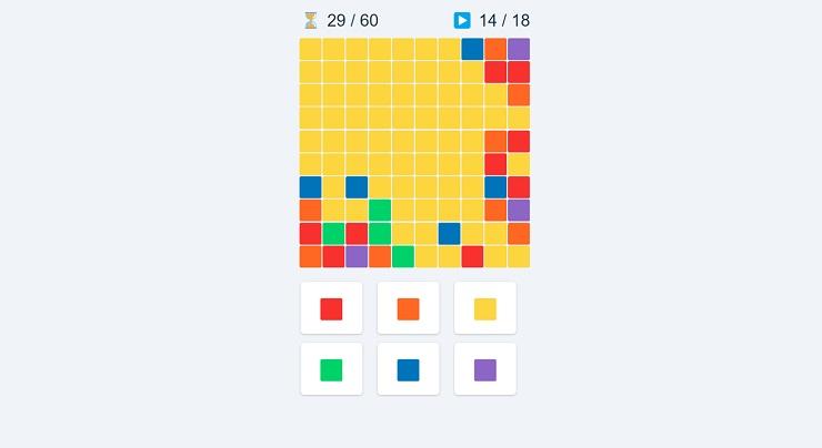 fast flood - a grid of boxes are mostly yellow