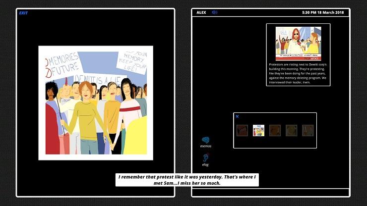 Will Die Alone - a group of people are protesting a memory deletion program