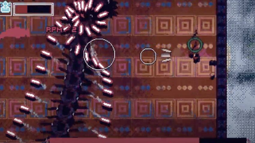 Heaven's Machine - a centipede-like machine fires dozens of laser beams from its legs.