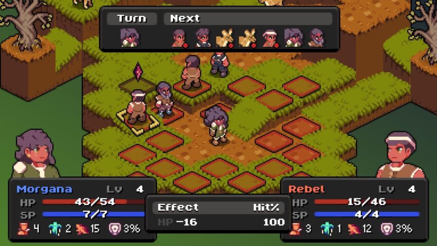 Vanaris Tactics - several fighters mill about a grassy field