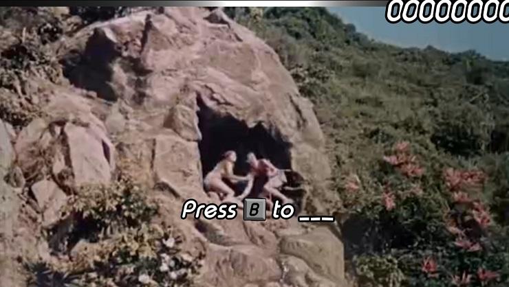 you call the shots - a pair of cave people in a cave