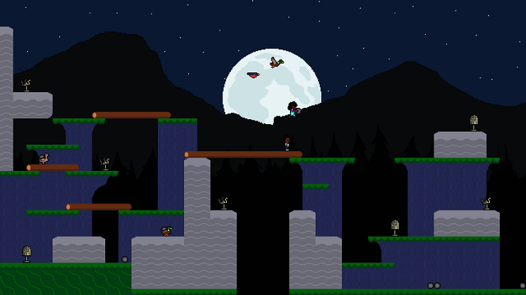 ungrateful birds no good deed - a bunch of birds are in cages on an array of moonlit cliffs
