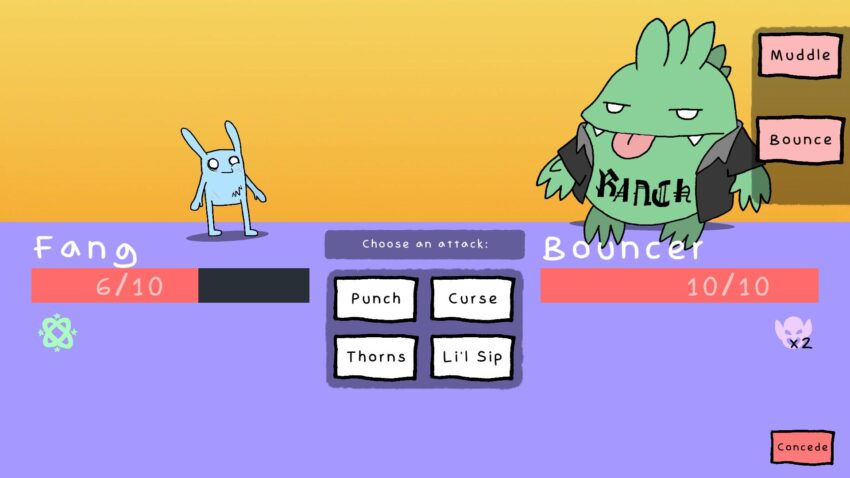 Shiner - a rabbit-like creature stands in front of a massive green bouncer