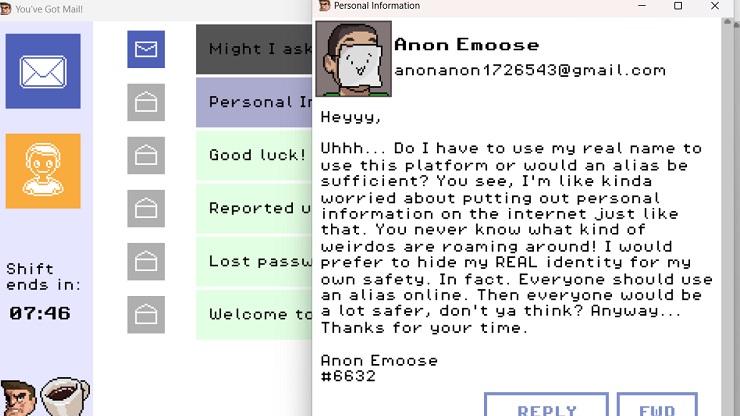 You've Got Mail! - an email, with a list of several more behind it
