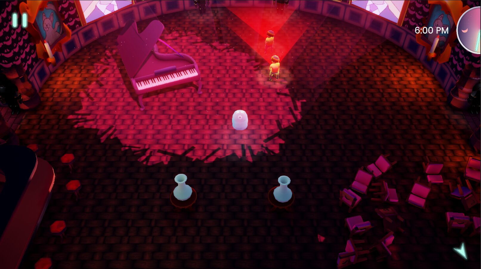 Normal Activities - A ghost floats toward two people walking around with flashlights.