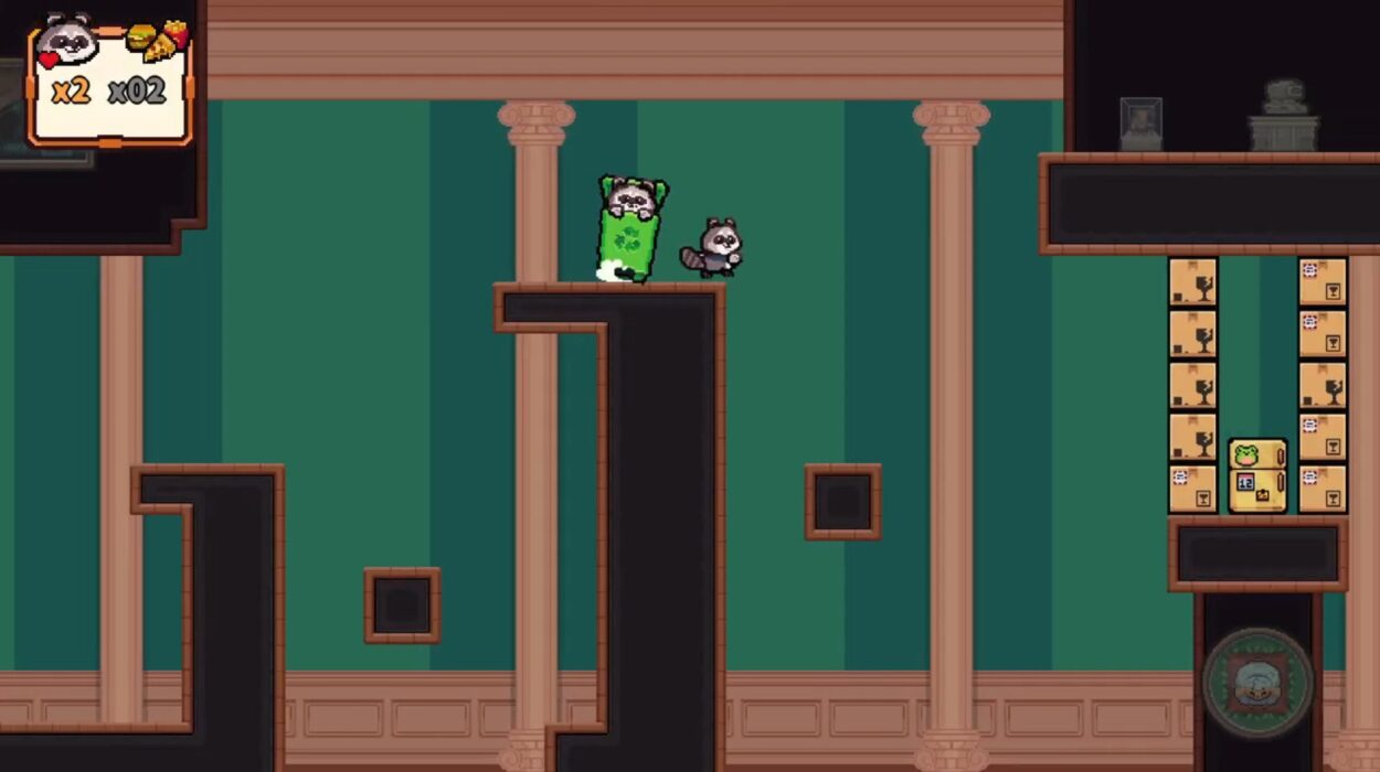 ‘Rogue Raccoon’ Playfully Nabs Snacks in a Puzzling Museum