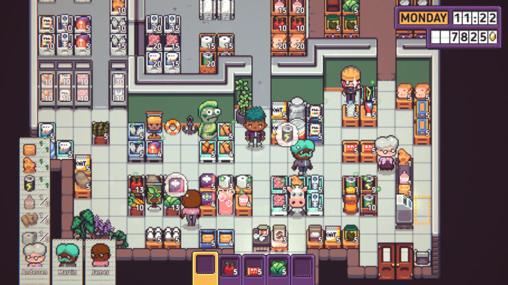 Discounty - several people walking through a store filled with goods.