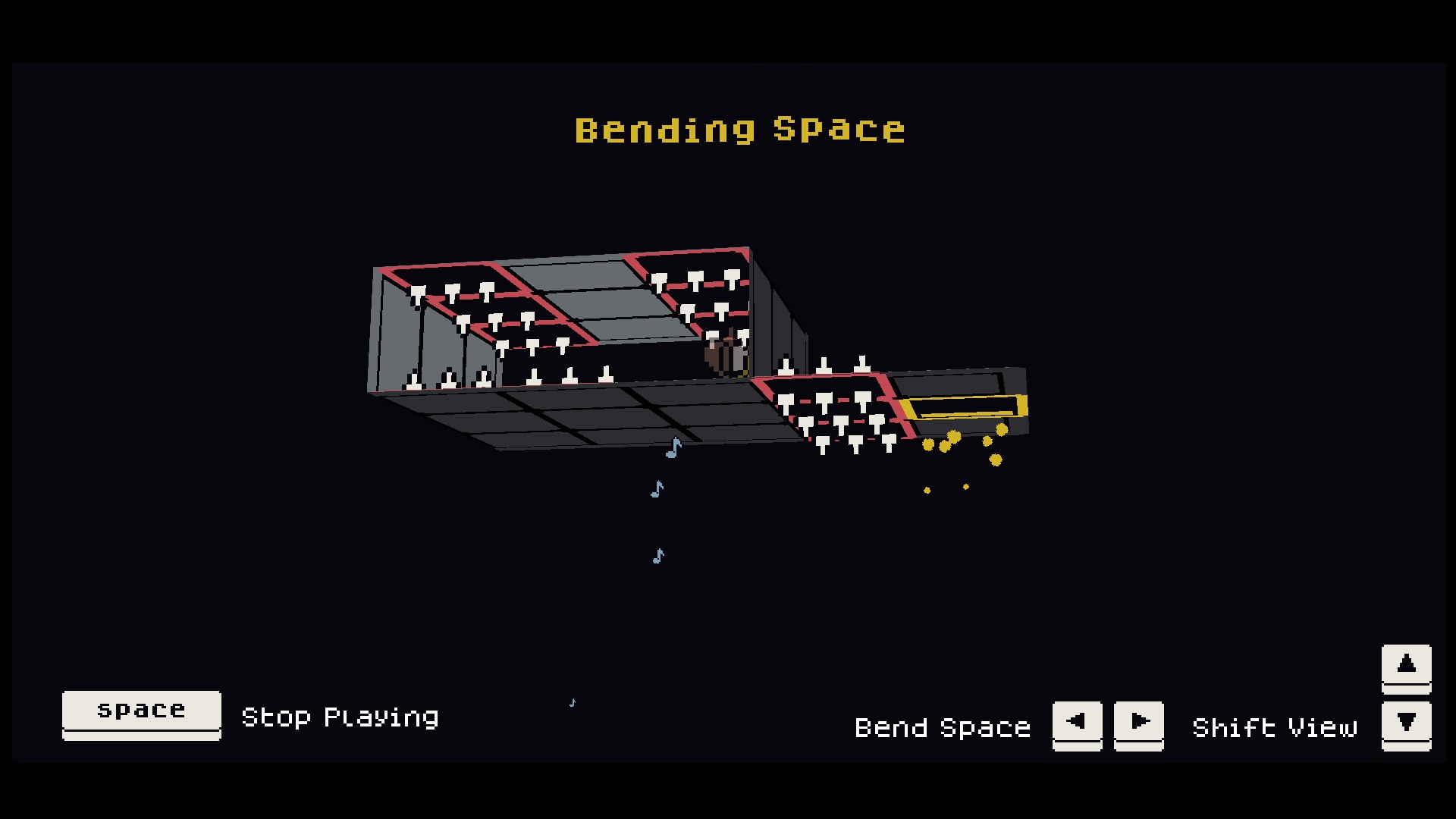 Bend-jo - A banjo player stands sideways on the wall as the world folds around them.