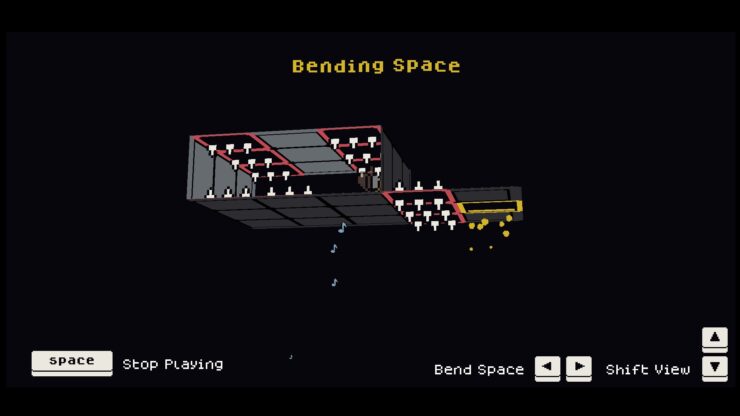 Bend-jo - A banjo player stands sideways on the wall as the world folds around them.