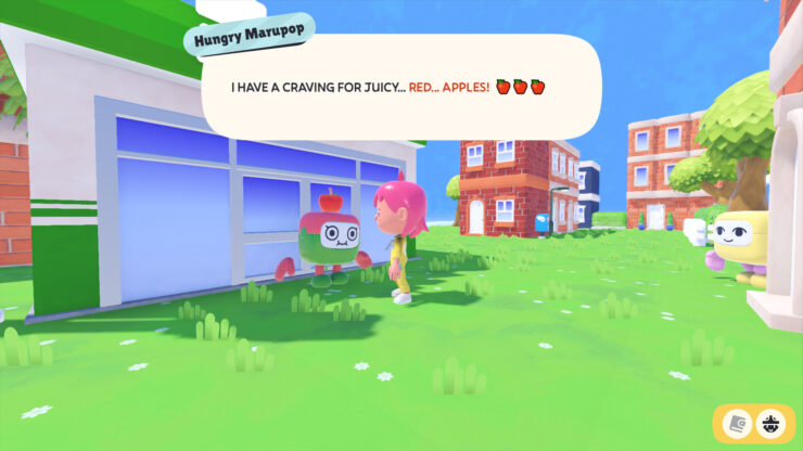 Townbox - A creature with an apple on its head tells you about its hunger for apples.