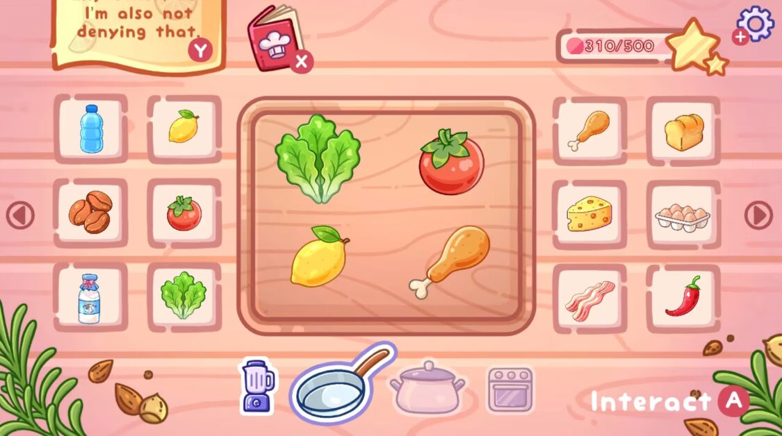 Cozy Cooking - A board with several ingredients on it.