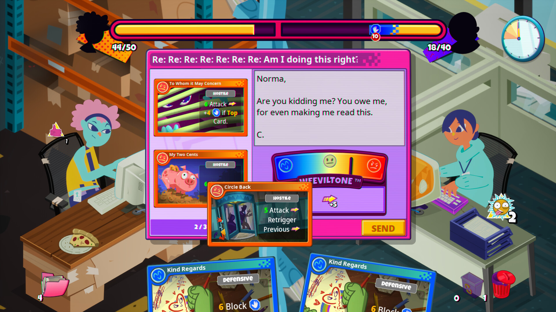 Card Battle in ‘Reply All’